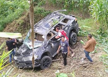 Mitsubishi Pajero Sport Tergelincir ke Jurang Sedalam 15 Meter, Dilaporkan Tidak Ada Korban Jiwa