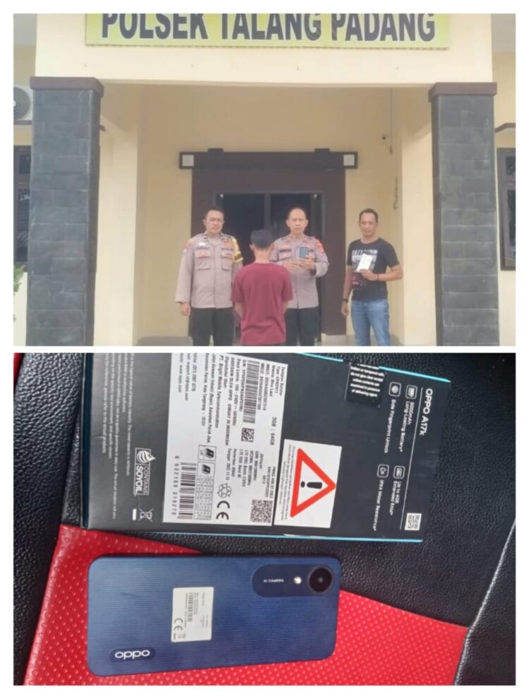 Polsek Talang Padang Bekuk Penadah HP Curian di Pesisir Barat