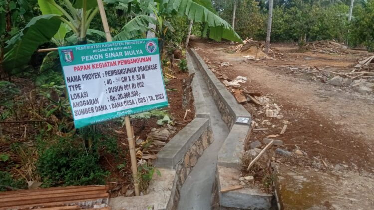 Masyarakat Apresiasi Adanya Pembangunan Drainase Di Pekon Sinarmulya