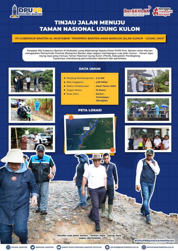 Pj Gubernur Banten “ Al Muktabar “ Tinjau Jalan Menuju Taman Nasional Ujung Kulon