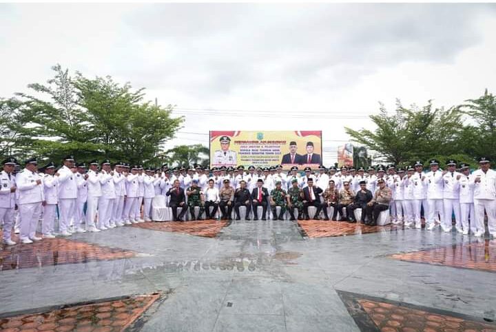 Pj Bupati Rahmat Syukur P. Hasibuan, S.STP., M.M., Lantik 105 Kepala Desa Terpilih Hasil Pilkades Serentak Tahun 2023