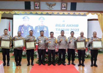 Kapolda Jateng Pimpin Pers Rilis Akhir Tahun 2023, Ini Komitmen Polda Jateng di Tahun 2024