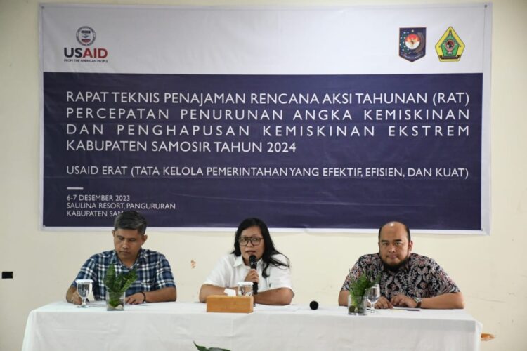 Pemkab Samosir Gelar Rapat Teknis Penajaman Rencana Aksi Percepatan Penurunan Angka Kemiskinan dan Penghapusan Kemiskinan Ekstrem.