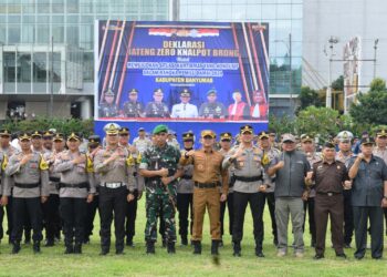 Pj Bupati Banyumas Pimpin Apel dan Deklarasi “Jateng Zero Knalpot Brong”