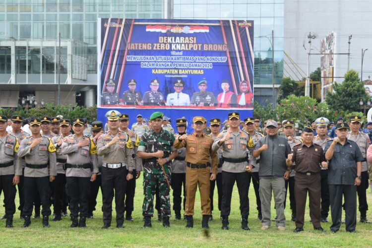 Pj Bupati Banyumas Pimpin Apel dan Deklarasi “Jateng Zero Knalpot Brong”