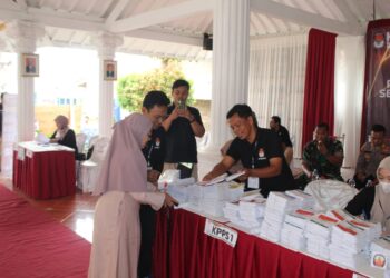 Polres Pringsewu Amankan Simulasi Pemungutan dan Perhitungan Suara Pemilu 2024