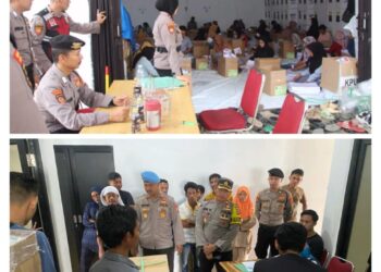 Wakapolres Pringsewu Pantau Proses Pengamanan dan Pelipatan Surat Suara Pemilu di Gudang Logistik KPU