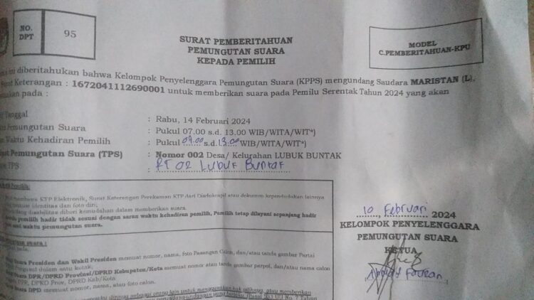 Pendataan Daftar Pilih Pemilu 2024 di Dempo Selatan Amburadul