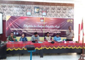 Polres Samosir Pengamanan Rekapitulasi dan Penetapan Hasil Penghitungan Perolehan Suara Pemilu 2024 Tingkat Kecamatan/PPK