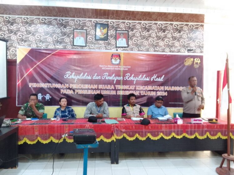 Polres Samosir Pengamanan Rekapitulasi dan Penetapan Hasil Penghitungan Perolehan Suara Pemilu 2024 Tingkat Kecamatan/PPK