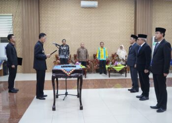 Pj. Bupati Pringsewu Lantik 3 Pejabat Pimpinan Tinggi Pratama