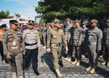 Jelang Pemilu 2024, Pj Bupati Hanung Pimpin Apel Kesiapsiagaan Satpol PP dan Satlinmas