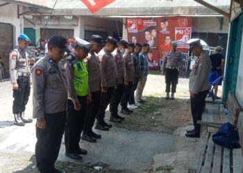 Polisi Amankan Kampanye Caleg Partai Buruh dan PSI di Pringsewu