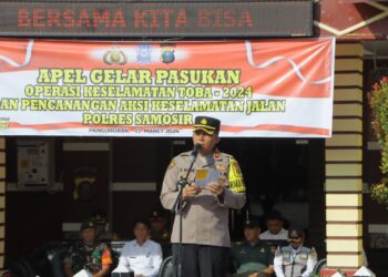 Polres Samosir Gelar Apel Pasukan dan Pencanangan Operasi Keselamatan Toba – 2024