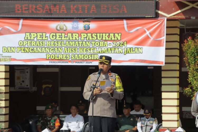Polres Samosir Gelar Apel Pasukan dan Pencanangan Operasi Keselamatan Toba – 2024