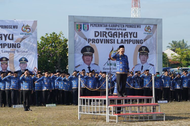 Pemkab Pringsewu Gelar Upacara HUT ke-60 Provinsi Lampung