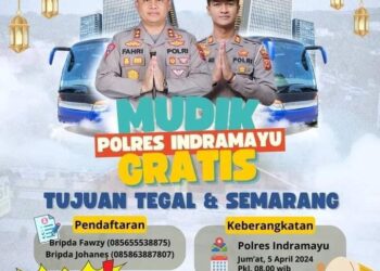 Polres Indramayu Adakan Program Mudik Gratis Idul Fitri 1445 H