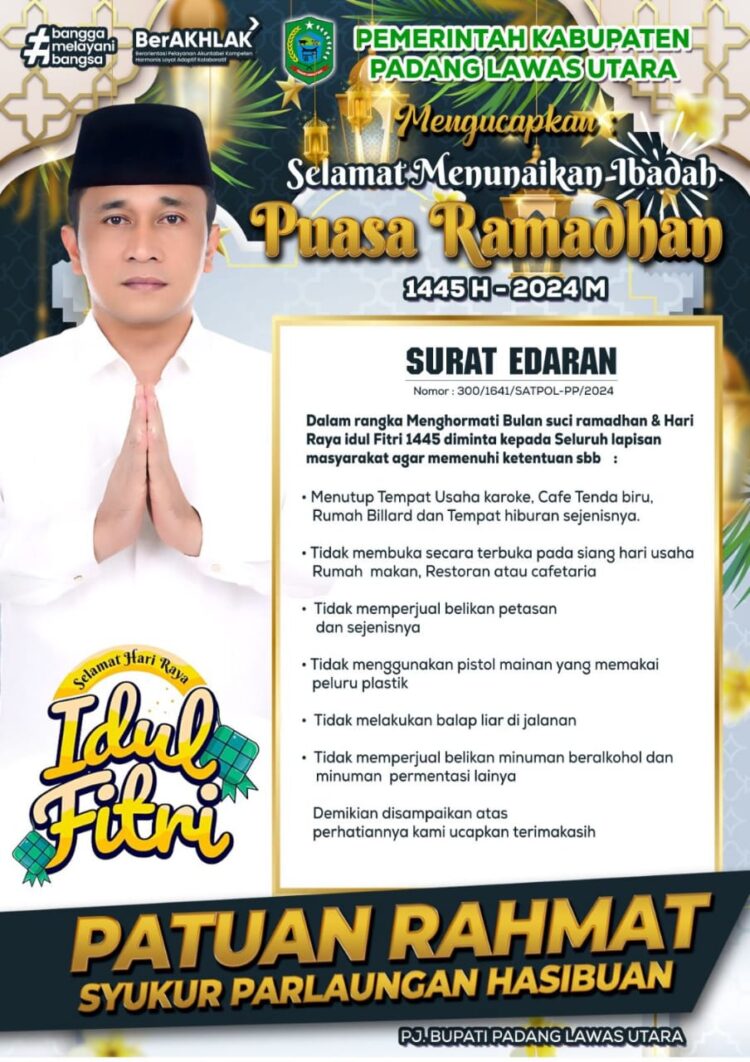 Pemda Paluta Ucapkan Selamat Menunaikan Ibadah Puasa Ramadhan, 1445 H/2024 M