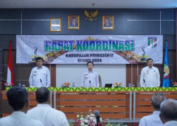 Perdana, Pj. Bupati Pringsewu Dr.Marindo Kurniawan, S.T., M.M. Secara Resmi Membuka Rakor Bulanan Pemkab Pringsewu