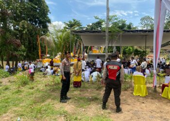 Puluhan Polisi amankan Upacara Melasti Di Pringsewu