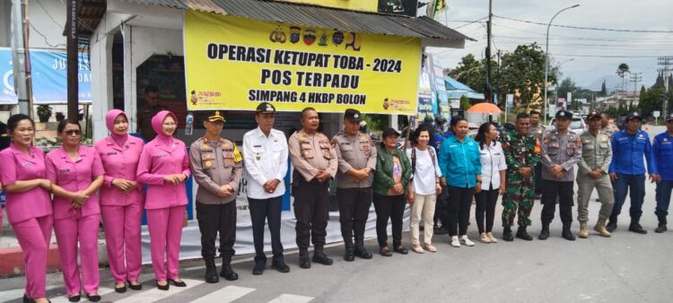Forkopimda Kabupaten Samosir Bersama Bhayangkari Cabang Samosir, Pantau Pos Ops Ketupat Toba 2024