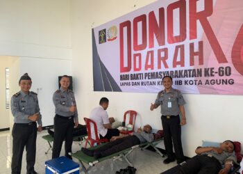 Sambut HBP Ke-60, Rutan dan Lapas Kota Agung Gelar Aksi Donor Darah