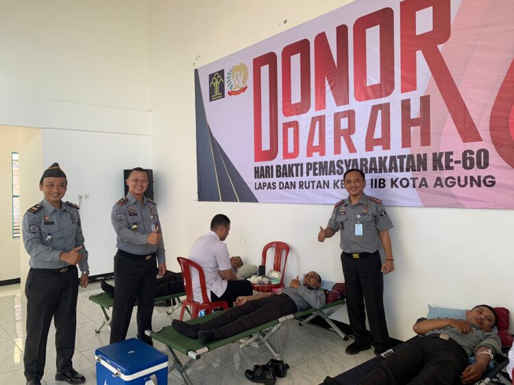 Sambut HBP Ke-60, Rutan dan Lapas Kota Agung Gelar Aksi Donor Darah