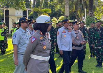 Dalam Rangka Pengamanan Idul Fitri 1445 H Tahun Polres Kota Kediri Gelar Apel Ketupat Semeru Tahun 2024