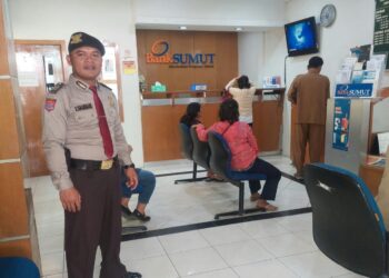 Sat Pam Obvit Polres Samosir Lakukan Pengamanan Objek Vital Kantor Perbankan