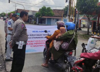 Jasa Raharja Nganjuk Gelar Aksi Simpatik Sebagai Upaya Pencegahan Fatalitas Korban Laka Lantas