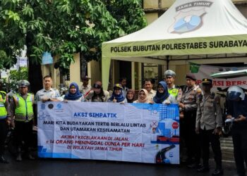 Jasa Raharja Surabaya Gelar Aksi Simpatik Sebagai Upaya Pencegahan Fatalitas Korban Laka Lantas
