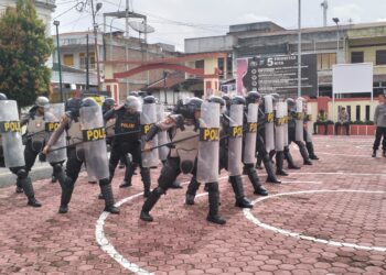 Cooling System, Latihan Dalmas, Gaktiblin :  Kesiapan Dini Polres Samosir menghadapi Pilkada Serentak Tahun 2024