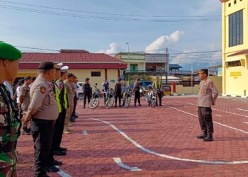Patroli Presisi Skala Besar TNI,Polri, Instansi Terkait Cegah Gangguan Kamtibmas pada Hari Buruh Internasional di Kabupaten Samosir