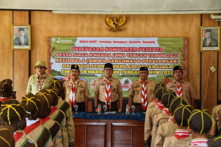 Pj Bupati Banyumas Lepas Kontingen Pesta Siaga dan Lomba Pramuka Garuda