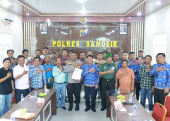 Polres Samosir Gelar Rapat Koordinasi Kesiapan Turnamen Sepak Bola Bupati Cup Samosir 2024