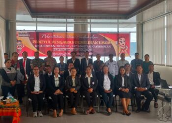 Polsek Jajaran Hadiri dan Amankan Pelantikan Panitia Pengawas Pemilihan Umum Kelurahan Desa se-Kabupaten Samosir untuk Pilkada Serentak 2024