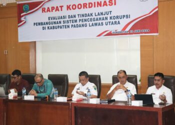 Pemkab Paluta Selenggarakan Rapat Koordinasi Evaluasi dan Tindak Lanjut Pembangunan Sistem Pencegahan Korupsi