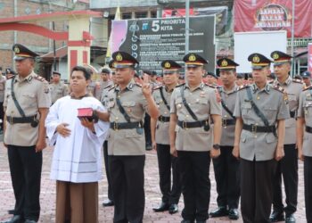 Polres Samosir gelar Serah Terima Jabatan kepada Perwira baru