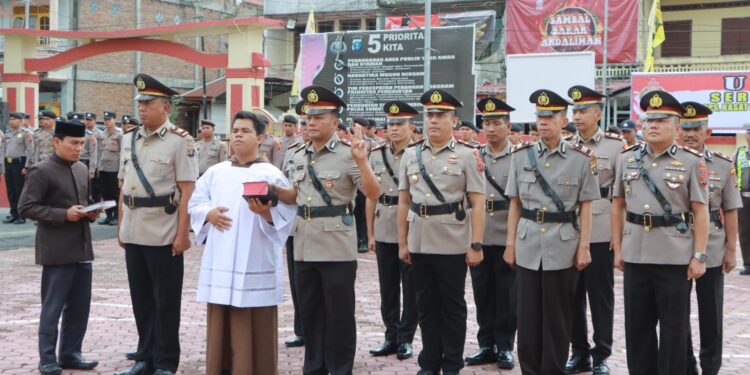 Polres Samosir gelar Serah Terima Jabatan kepada Perwira baru