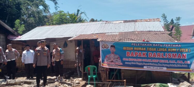 Kapolres Arosuka Solok Kerjasama Dengan BAZNAS, Lakukan Bedah Rumah