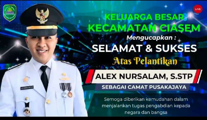 H.Alek Sekmat Ciasem di Angkat Jadi Camat Pusakajaya Subang