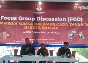 KPU Kota Banjar Menggelar Acara Diskusi Bersama Media Massa Bertajuk “ Peran Media Massa Dalam Pilkada Serentak Tahun 2024 “