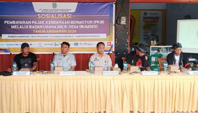 Edukasikan Manfaat PKB dan SWDKLLJ serta Kemudahan Pembayaran melalui Bumdes, Tim Samsat Ponorogo Laksanakan Sosialisasi