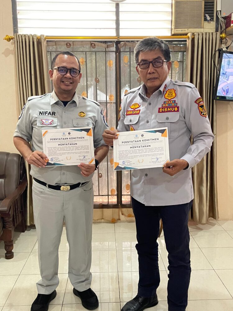 Jasa Raharja Kediri Teken Penandatanganan Komitmen Bersama Dinas Perhubungan Kota Kediri.