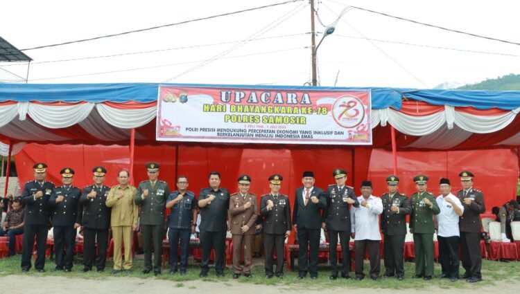 Forkopimda dan Penyelengara Pemilu, Hadir Lengkap Dalam Syukuran Hari Bhayangkara ke-78 di Polres Samosir