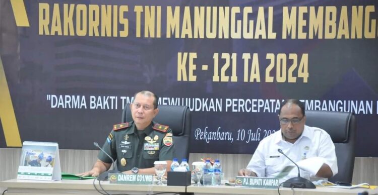 Rakornis TMMD ke-121 TA 2024 di Makorem 031/WB Melalui Vicon