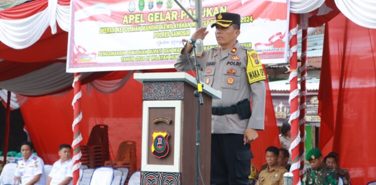 Polres Samosir Siap Amankan Pilkada 2024 : Apel Gelar Pasukan Operasi Mantap Praja Toba Dilaksanakan