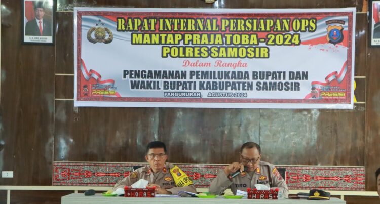 Keseriusan Polres Samosir Menghadapi Pemilukada 2024 Dengan Melaksanakan Rapat Internal dan Pelatihan Dalmas