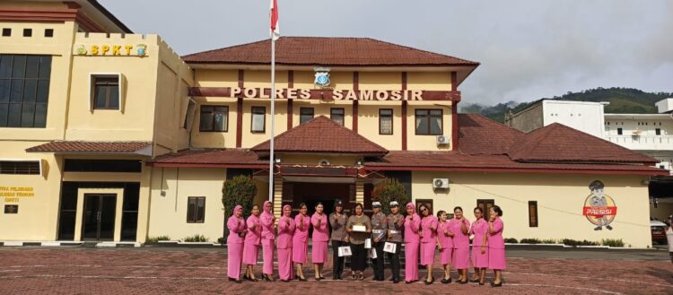 Polwan Polres Samosir Terima Kejutan dari Bhayangkari pada HUT Polwan ke-76