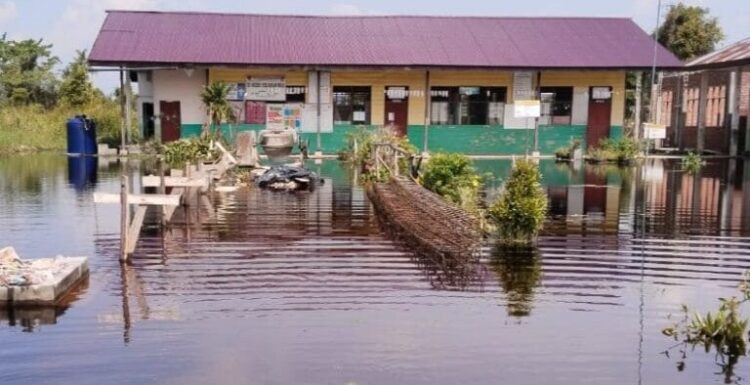Akibat Banjir Yang Melanda di Rohil, Sekolah Terpaksa Diliburkan